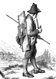 Krautschneider im Montafone, Austria, woodcut from 1864