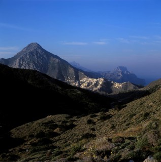 Mountain village Olympos on the island of Karpathos, Dodecanese, Aegean Sea, Greece