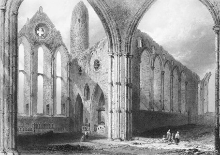 Rock of Cashel, interior of medieval cathedral, County Tipperary, Ireland, ruin, interior, gothic,