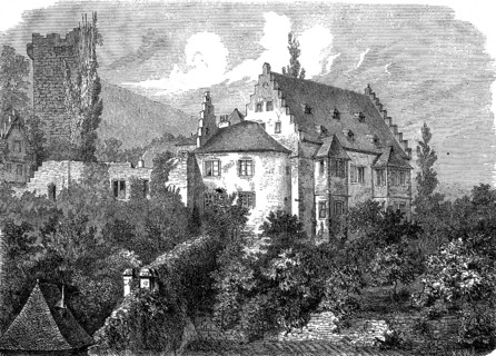 Miltenburg, the Mildenburg is a hill castle built around 1200 above Miltenberg, Bavaria, Germany,