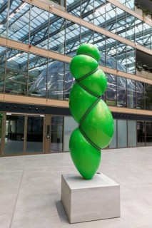 Blow up sculpture by sculptor Stephan Marienfeld, atrium of the EUREF Campus Düsseldorf, European