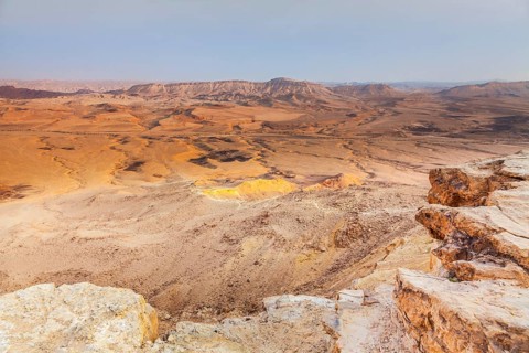 Mitzpe Ramon, Israel. The vast desert crater of Maktesh Ramon national park