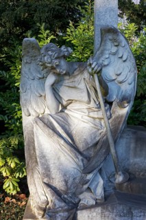 Tomb of painter Andreas Achenbach, grave angel of sculptor Karl Janssen, Nordfriedhof Düsseldorf,