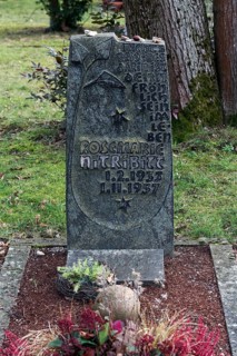 Grave of noble prostitute Rosemarie Nitribitt, Nordfriedhof Düsseldorf, North Rhine-Westphalia,