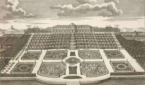 Royal Palace and Garden of Sanssoucy, Sanssouci in Potsdam, around 1850, Germany, authentic,
