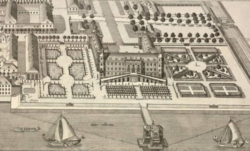 Margrave's Palace and Garden in Schwedt, around 1850, Germany, authentic, digitally restored