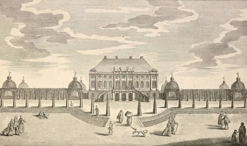 Margravial pleasure palace Monplasir in Schwedt, around 1850, Germany, authentic, digitally