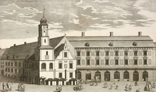 Berlin City Hall in Spandauer Straße, corner of Königsstraße, around 1850, Germany, authentic,