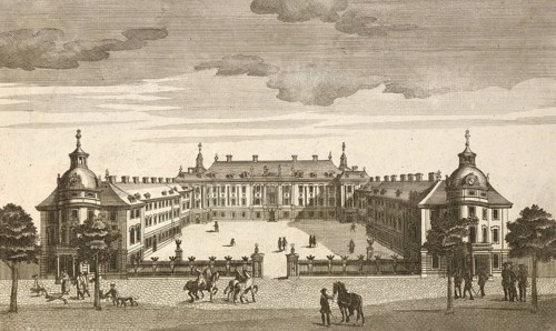 Margrave's Castle in Schwedt, front, around 1850, Germany, authentic, digitally restored