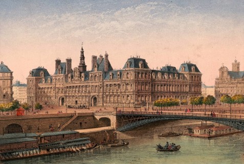 Hôtel de Ville, the monumental city hall of Paris and seat of the city administration, Paris around