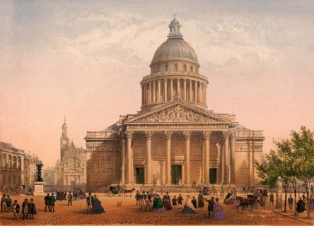 The Pantheon in Paris, a monumental classicist building in the Latin Quarter. Originally