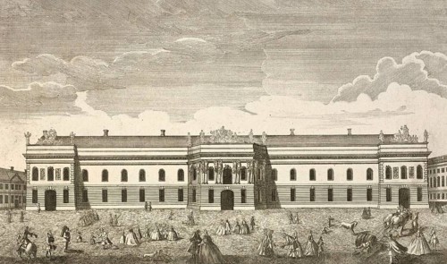 The new support building of the large royal stable in the Dorotheen-Stadt in Berlin, intended for