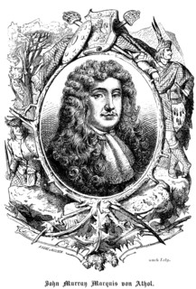 John Murray Marquis of Athol, Prince of Atholl, Scotland, portrait of famous people, oval, curls,