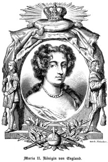 Mary II Queen of England (1662-1694) Curls, necklace, pearls, pensive look, portrait of famous