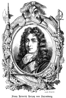 Francis Henry Duke of Luxembourg, curls, wig, feathers, helmet, sword, heeleboard, shield, knight,