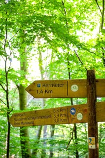 Schleiden, North Rhine-Westphalia, Germany — Eifel National Park. Information sign, Heimbach,