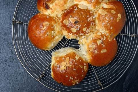 Epiphany cake on cake rack, Switzerland