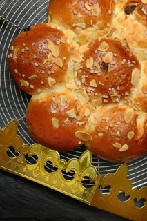 Epiphany cake with paper crown, Switzerland
