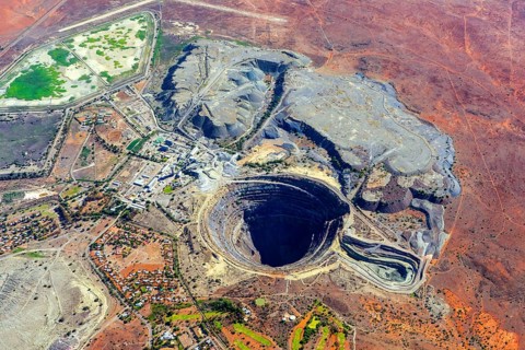 Diamond mine, coffee fontain, South Africa, Free State, mining, African, excavation, mining,