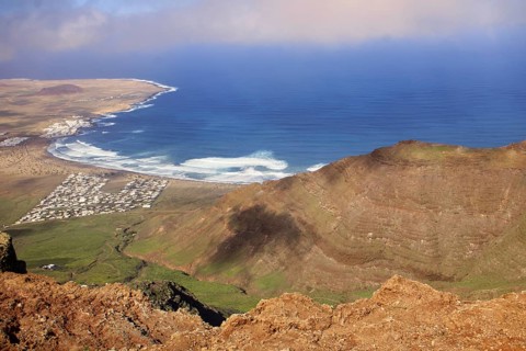 Coastal landscape with waves and headland seen from Mirador de Ermita de Las Nieves, Mirador de