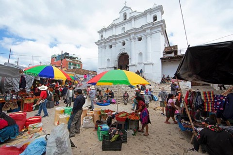 Market at Santo Tomás Church in Chichicastenango, Highlands, El Quiché Department, Guatemala
