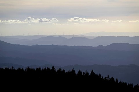 View of the Black Forest from the viewpoint at Schliffkopf, near Baiersbronn, Freudenstadt