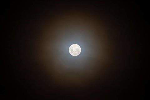 Full moon in the sky with courtyard