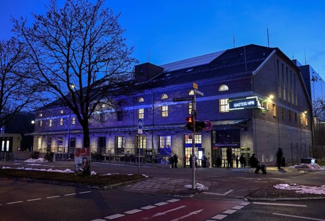 Gasteig HP8, blue hour, cultural center, concert hall, blue hour, Munich-Sendling, Upper Bavaria,