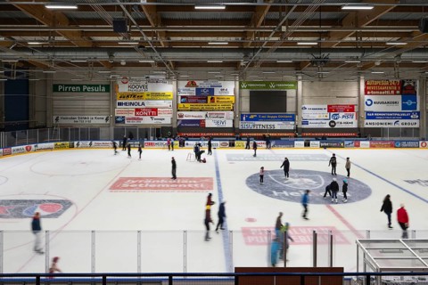 Skater in ice rink, Heinola, Finland