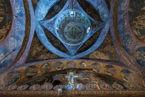 Frescoes in the dome of the Vorone? monastery church, 1547, Vorone?, Buckowina, Romania