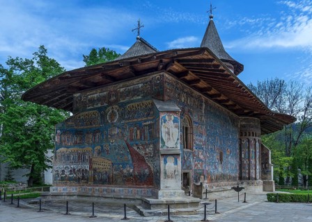 Wall frescoes at the Vorone? monastery church, 1547, Vorone?, Romania