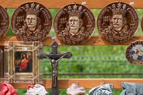 Souvenir stand for tourists in Vorone?, Buckowina, Romania