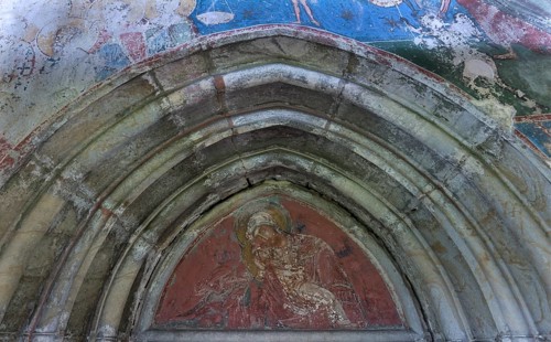 Frescoes in the archway of Humor Monastery, Romanian Orthodox Women's Monastery, 1530, Gura