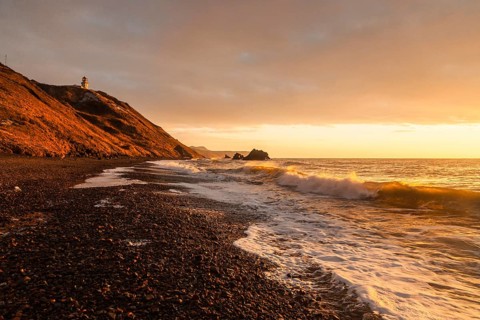 Alexandrovsk Sakhalinsky, Yuzhno Sakhalinsk Island, Russia Far East. Cliffs along the Sea of