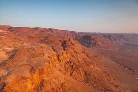Masada, Israel, Judean Desert. View from atop Masada on the Judean Desert surroundings
