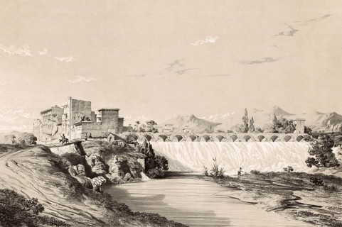 Waterfall of Bend-Amir or the Fall of Bend-Amir, historical dam or water outlet near Persepolis,