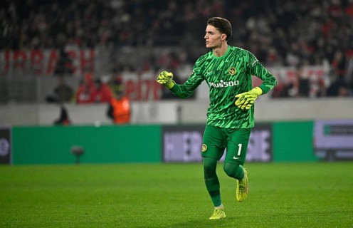 Goal celebration goalkeeper Marvin Keller BSC Young Boys Bern (01) Football, UEFA EUROPA LEAGUE,