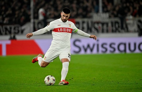 Deniz Undav VfB Stuttgart (26) Action on the ball Football, UEFA EUROPA LEAGUE, MHPArena, MHP Arena