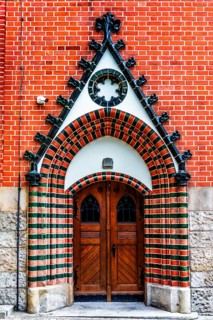 Post office, neo-gothic brick building, 1903, Gliwice, Poland
