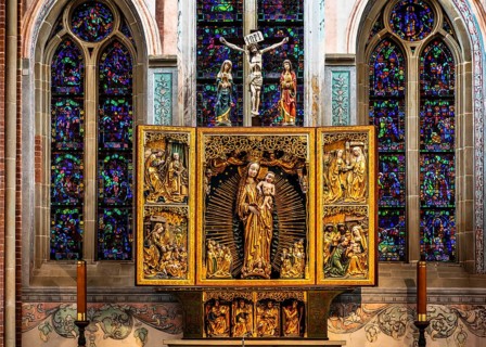 Main altar, Cistercian Abbey of Mogila, 13th century, Nova Huta, Krakow, Poland