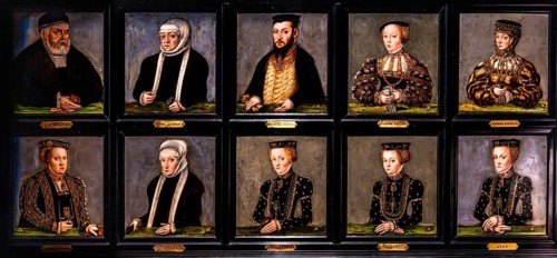 Portrait miniatures of the Jagiellon family, 1555, Sigismund I, Bona Sforza, Sigismund II August,
