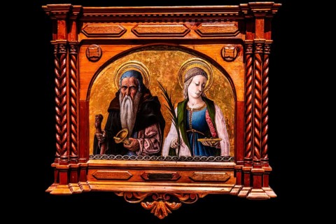 Saints Anthony the Hermit and Lucia, altarpiece of Porto San Giorgio, Carlo Crivelli, around 1470,