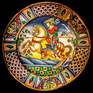 Horse-rider, ceramic plate, Deruta, 16th century, Wawel Royal Castle, former residence and seat of