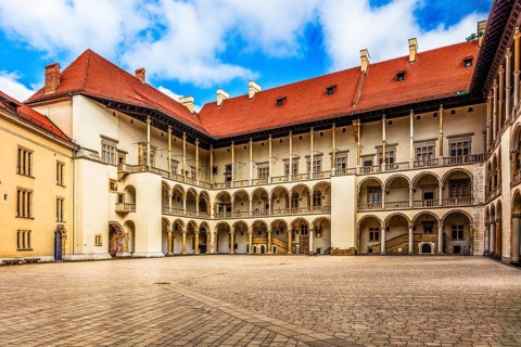 Arcades, Wawel Royal Castle, former residence and seat of government of the kings of Poland,