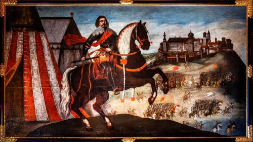 Portrait of King Ladislas IV on horseback with a view of Wawel, Poland, 18th century, Wawel Royal
