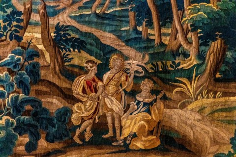 Tapestry, detail, Wawel Royal Castle, former residence and seat of government of the kings of