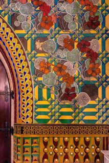 Polychrome detail by Wyspianski, Art Nouveau frescoes, Franciscan Church, 1249, Krakow, Poland