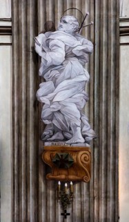 Apostle statue, St. Anna church in baroque style, 1381, Krakow, Poland