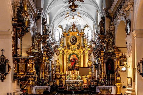 Baroque altar, St. Florian's Church, 1216, Krakow, Poland