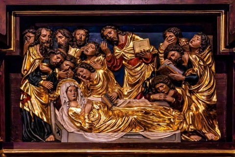 Carving of Mary's Entombment, St. Florian's Church, 1216, Krakow, Poland